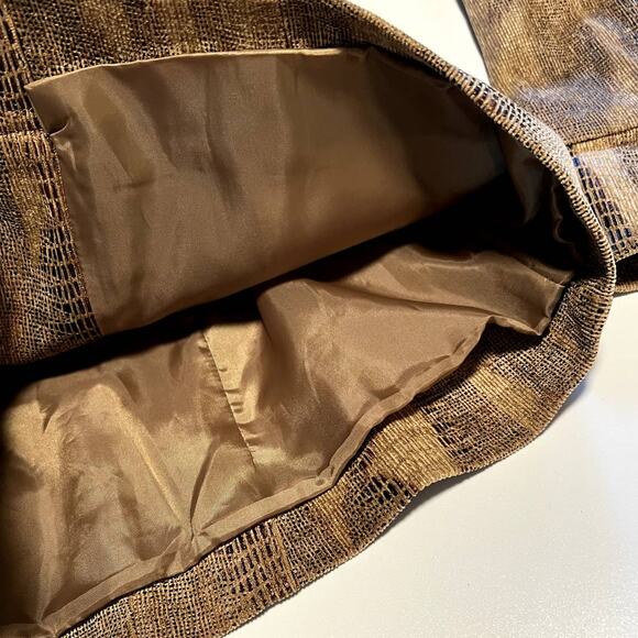 Chico's, Snake Skin Print Brown Gold Jacket, Buttons, sz 1 - Picture 8 of 10